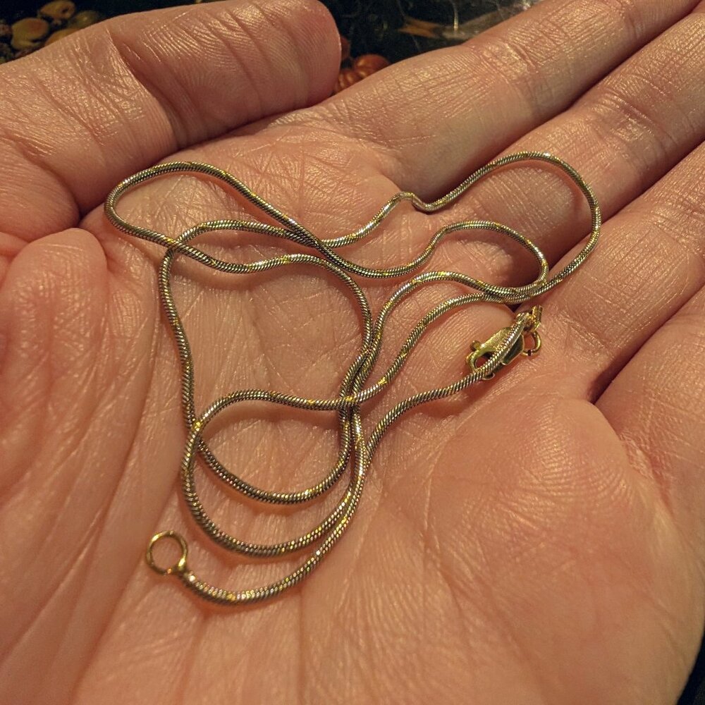 14k Yellow and White Gold Snake Chain - Picture 7 of 9